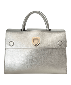 Dior Metallic Silver Leather Medium Diorever