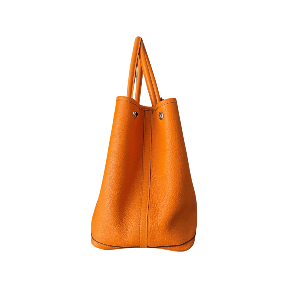 Hermès - Authenticated Garden Party Handbag - Leather Orange Plain for Women, Very Good Condition