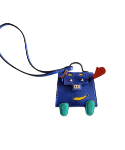 Hermes Blue Electric/Feu/Jaunde De Naple/Vert Verone Tadelakt Kelly Doll Charm