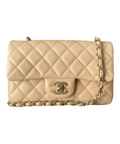 Chanel Small Lambskin Peachy Beige Flap
