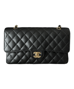 Chanel Black Caviar Medium Double Flap Classic