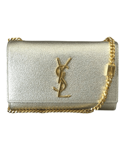 YSL Monogram Kate Metallic Gold Leather