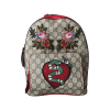 Gucci CC Supreme Monogram Web Kingsnake Heart Embroidered Backpack Small Red