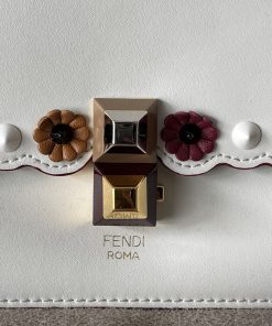 Alternative view of Fendi Kan White Multi Color Flower Soft Leather