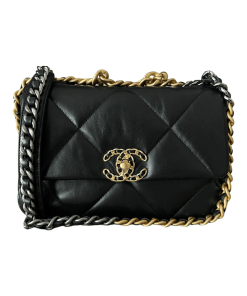 Chanel 19 Black Lambskin Flap Bag