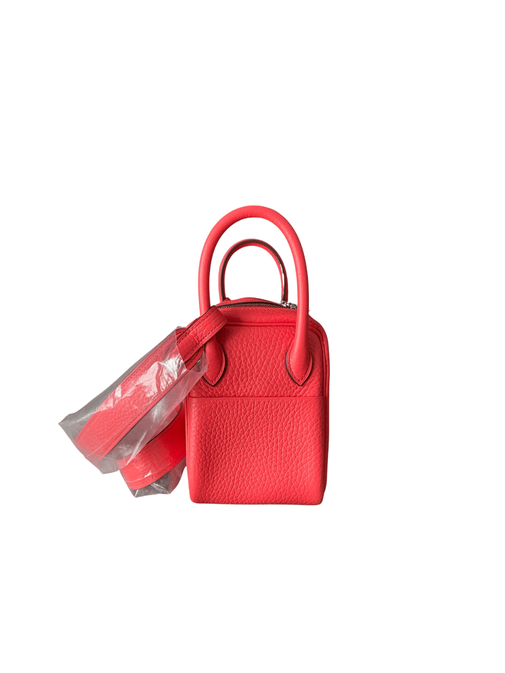 Rose Shocking Mini Lindy 20cm in Clemence Leather with