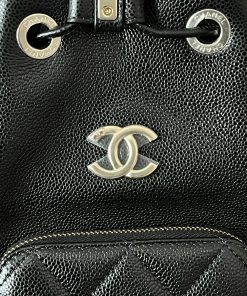 Alternative view of Chanel Business Affinity Drawstring Black Caviar Bucket Bag
