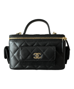 Chanel 23B Vanity Top Handle Black Caviar