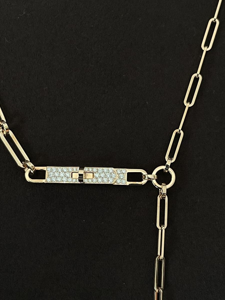 Hermes Kelly Chaine Lariat Rose Gold - Image 3