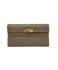 Hermes Kelly Long Wallet Etoupe Epsom