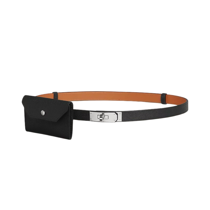 Hermes Kelly 18 Pocket Belt Black Epsom