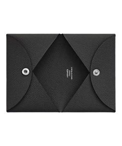 Hermes Calvi Card Holder Black Epsom