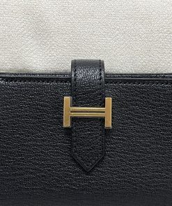 Alternative view of Hermes Mini Bearn Wallet Black Chevre