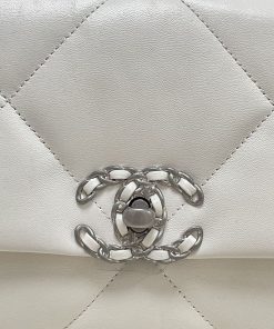 Alternative view of Chanel 19 White Lambskin Small Flap Bag
