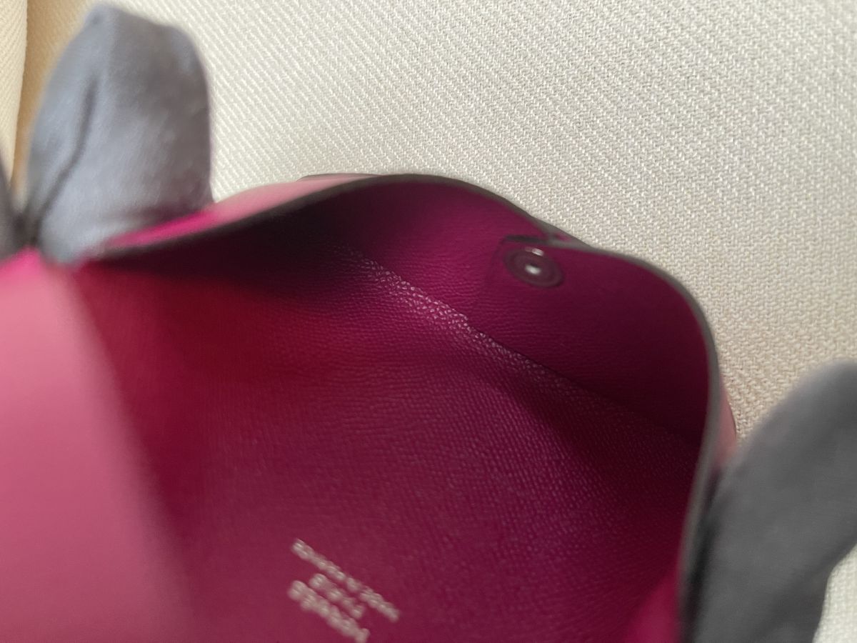 Hermes Calvi Card Holder Rose Pourpre Madame - Image 8