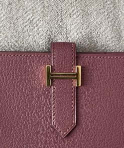 Alternative view of Hermes Bearn Long Wallet Bois De Rose Chevre