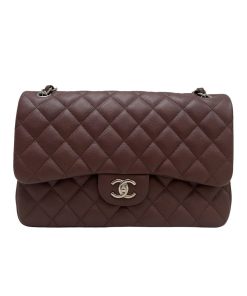 Chanel Jumbo Dark Maroon Caviar