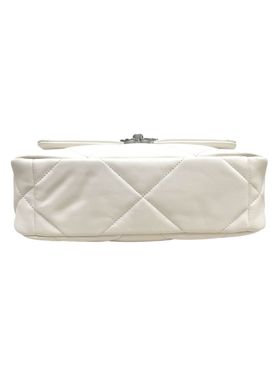 Chanel 19 White Lambskin Small Flap Bag - Image 7