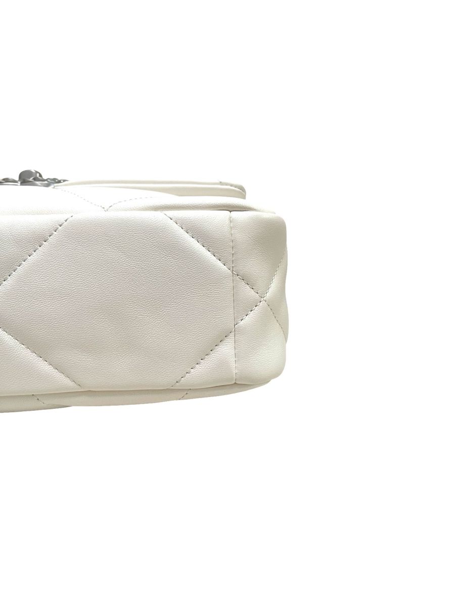 Chanel 19 White Lambskin Small Flap Bag - Image 9