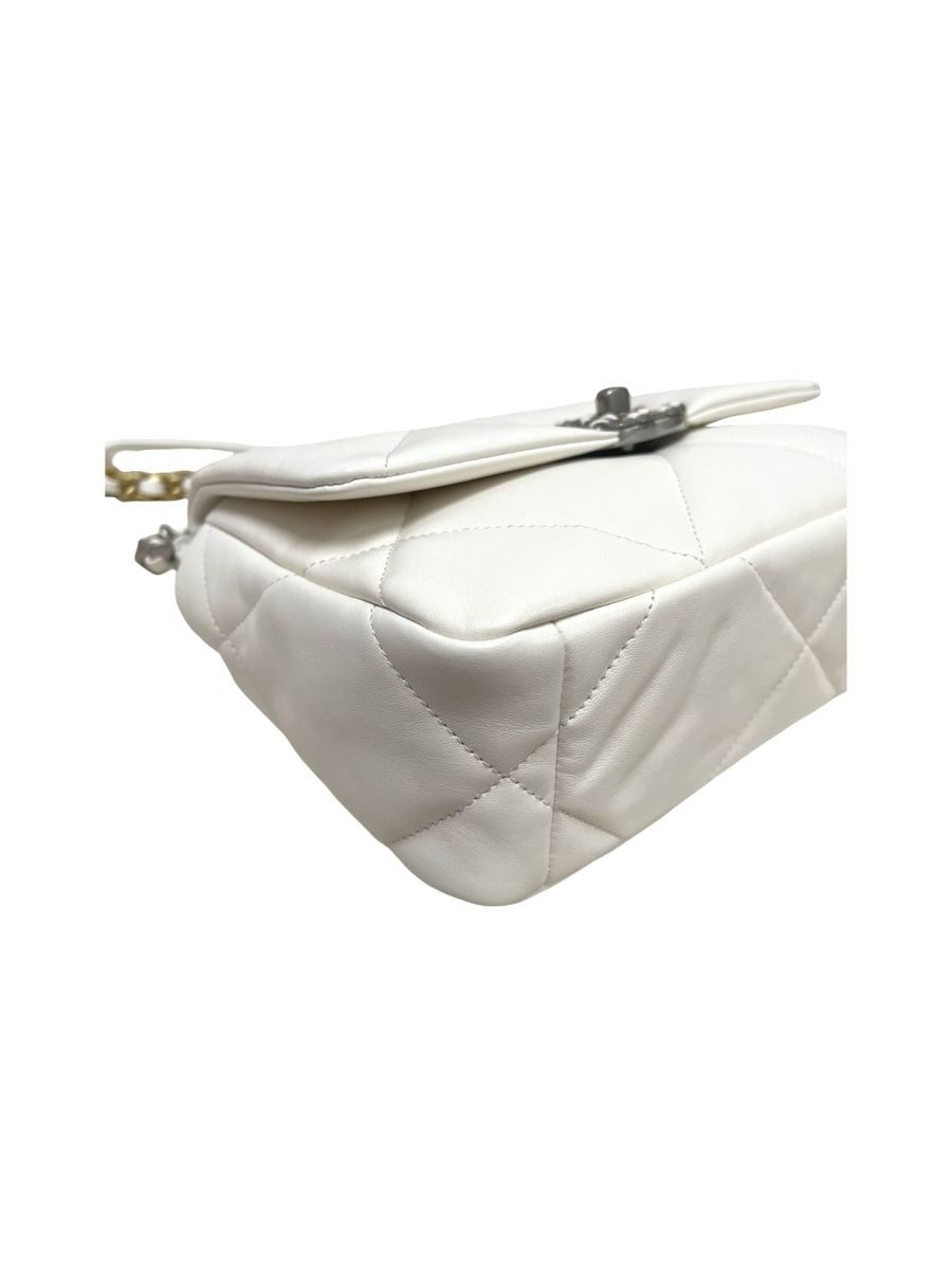 Chanel 19 White Lambskin Small Flap Bag - Image 11
