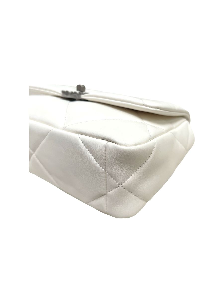 Chanel 19 White Lambskin Small Flap Bag - Image 10