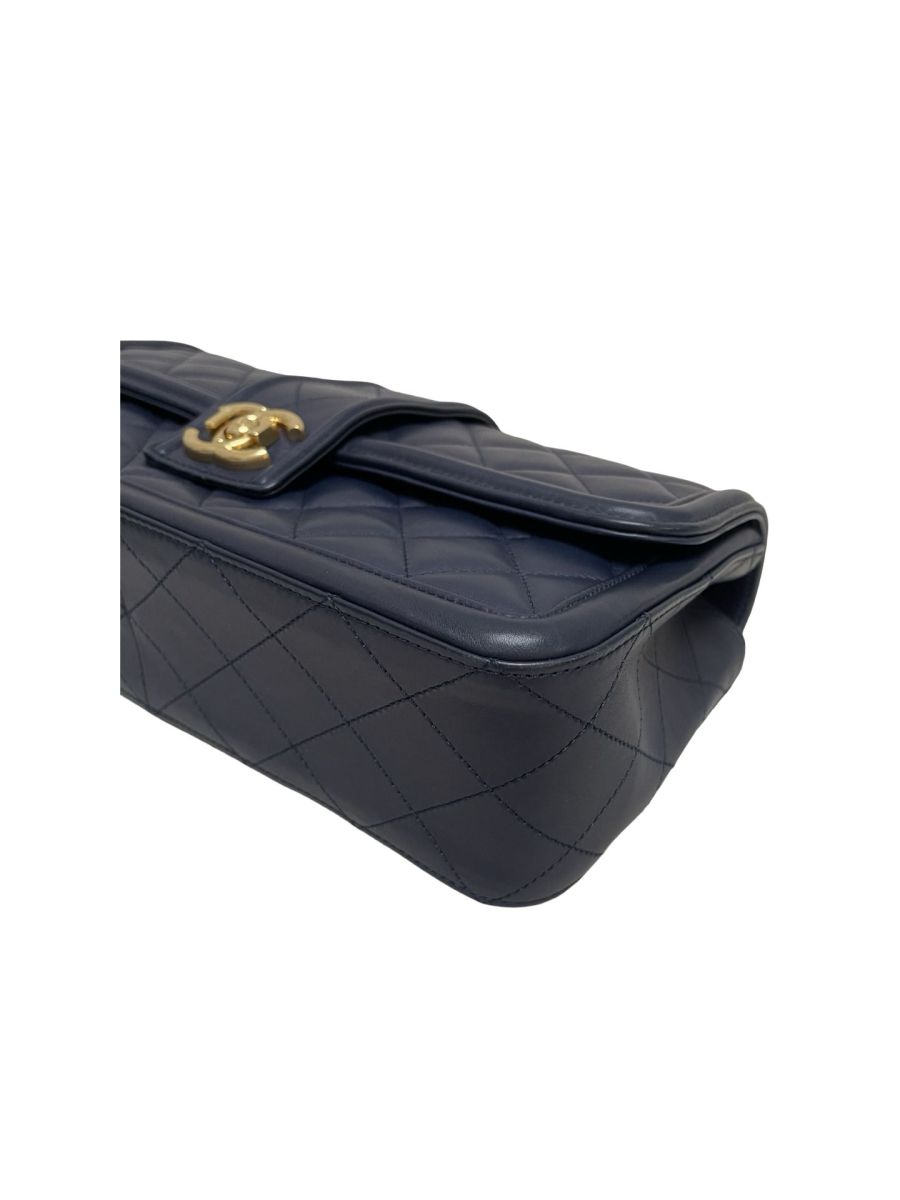 Chanel Elegant CC Medium Flap Dark Blue - Image 12