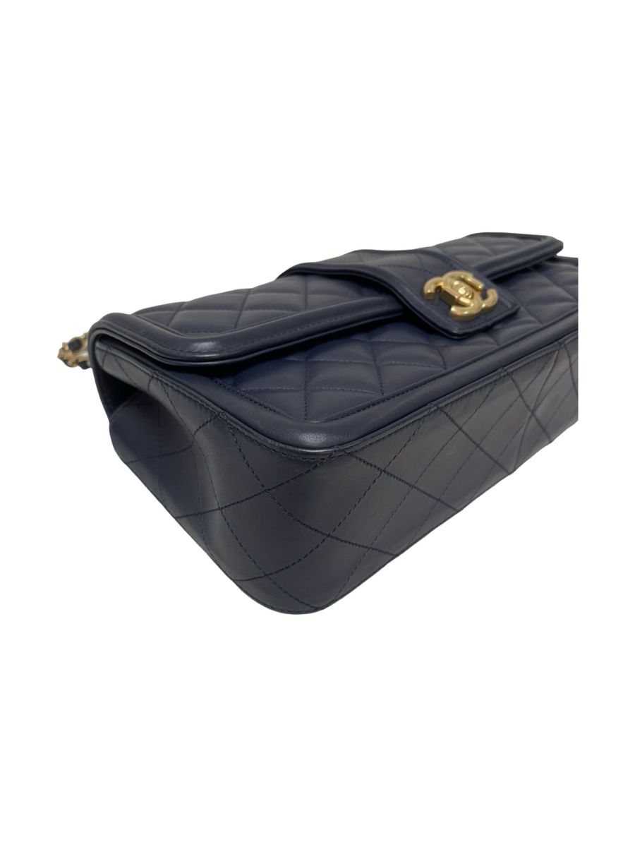 Chanel Elegant CC Medium Flap Dark Blue - Image 11