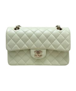 Chanel Classic Double Flap Small Mint Green Caviar