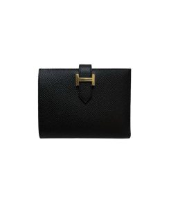 Hermes Mini Bearn Wallet Black Chevre