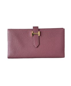 Hermes Bearn Long Wallet Bois De Rose Chevre