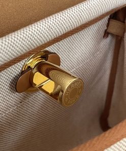 Alternative view of Hermes Mini Herbag Ecru/ Beige/ Fauve & Toile H/ Vacher Hunter