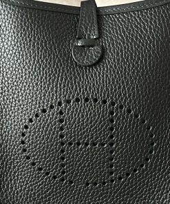 Alternative view of Hermes Mini Evelyne Black Clemence