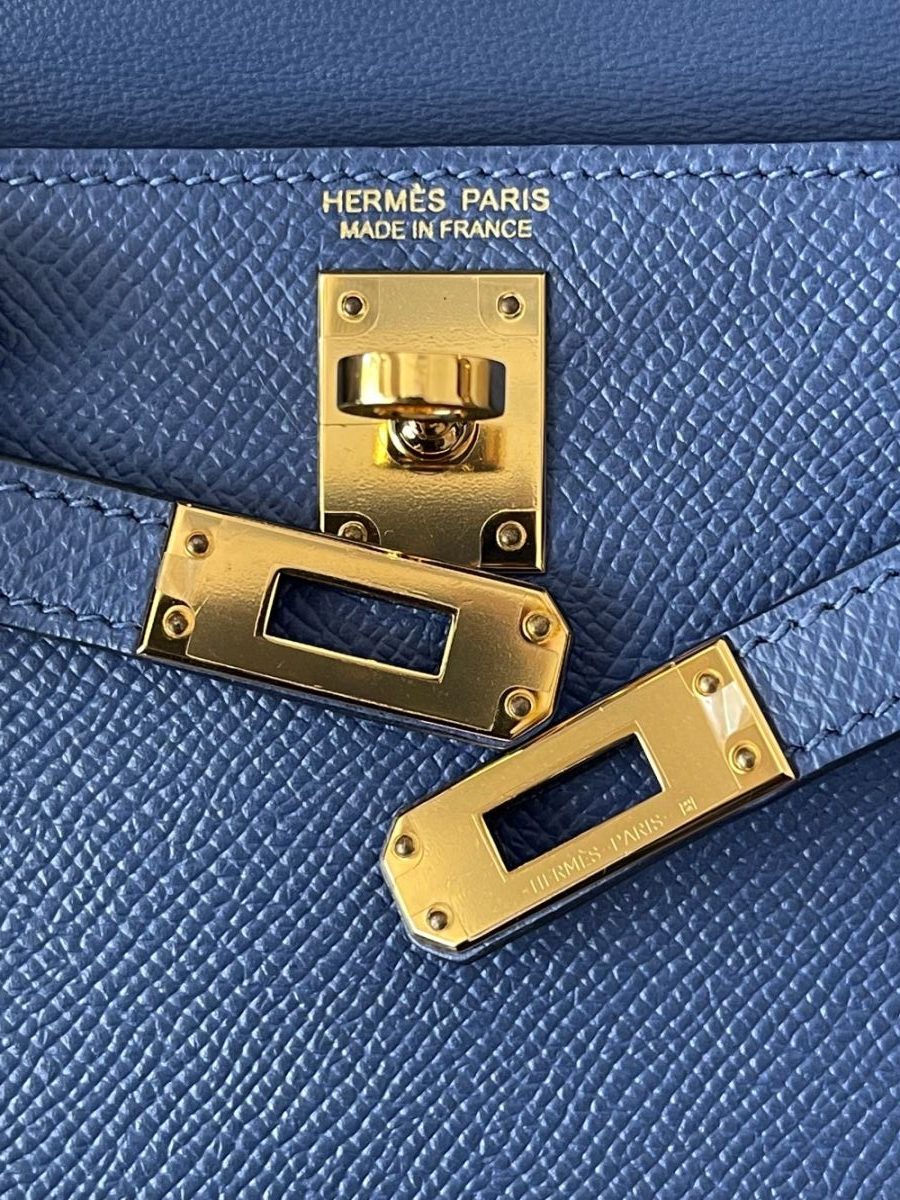 Hermes Kelly 20 Blue Brighton Epsom - Image 2