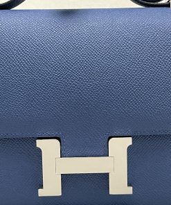 Alternative view of Hermes Constance 18 Blue Tie Epsom