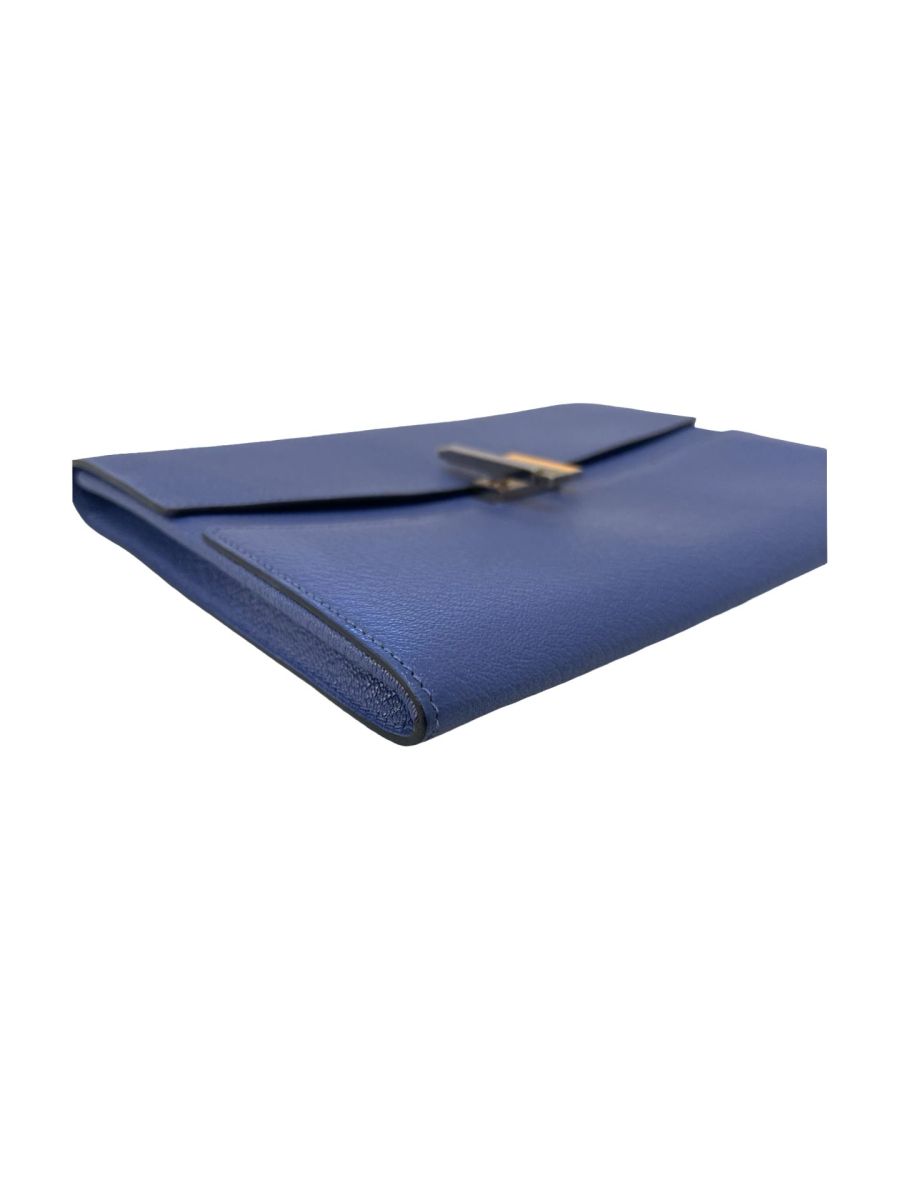 Hermes Cinhetic Clutch Blue Agate Chevre - Image 6