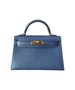 Hermes Kelly 20 Blue Brighton Epsom