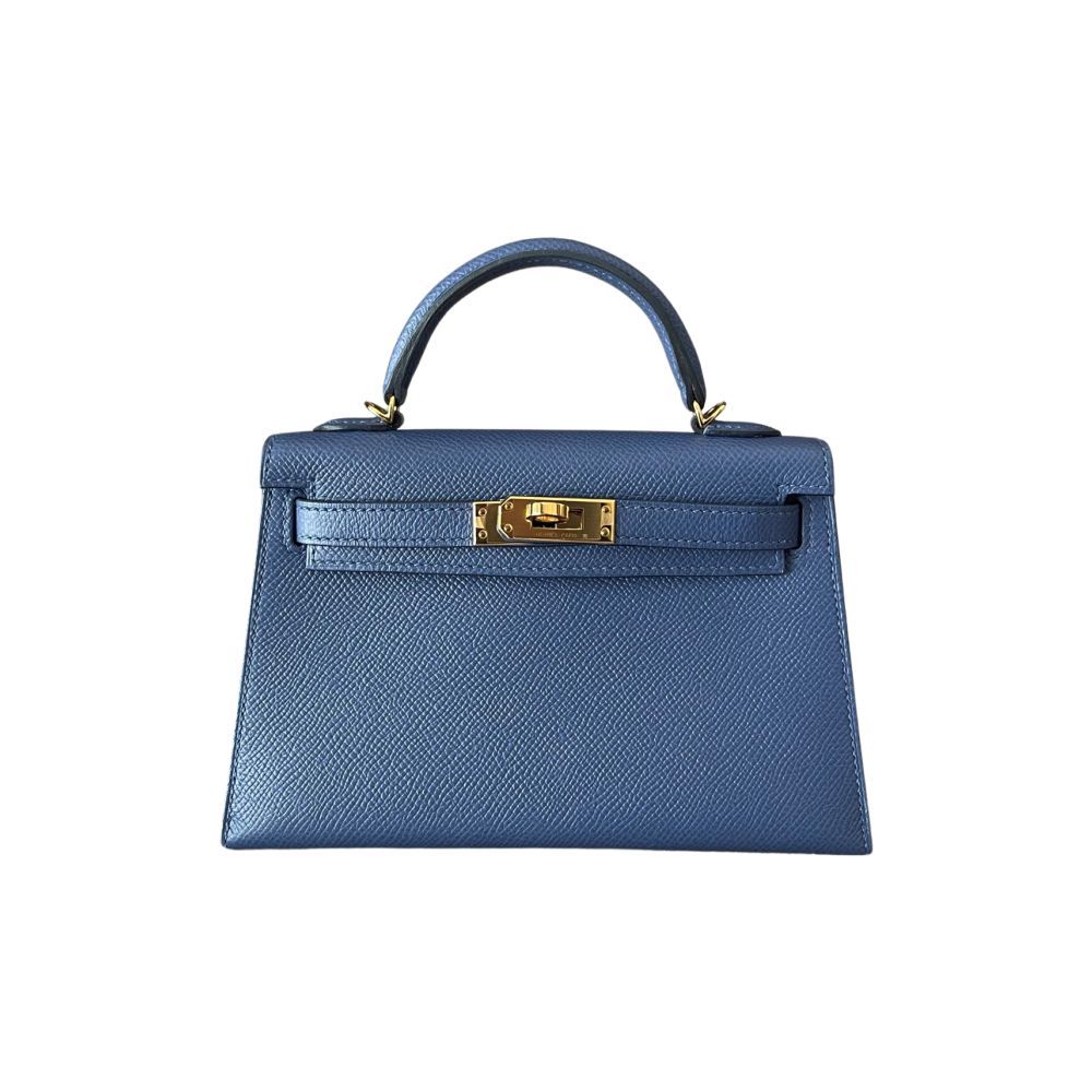 Hermes Kelly 20 Blue Brighton Epsom