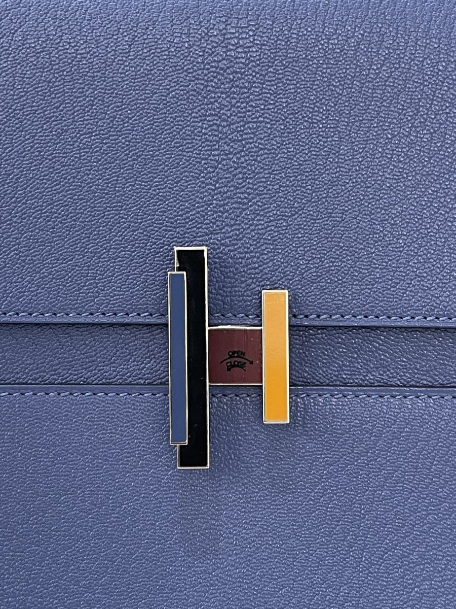 Hermes Cinhetic Clutch Blue Agate Chevre - Image 2