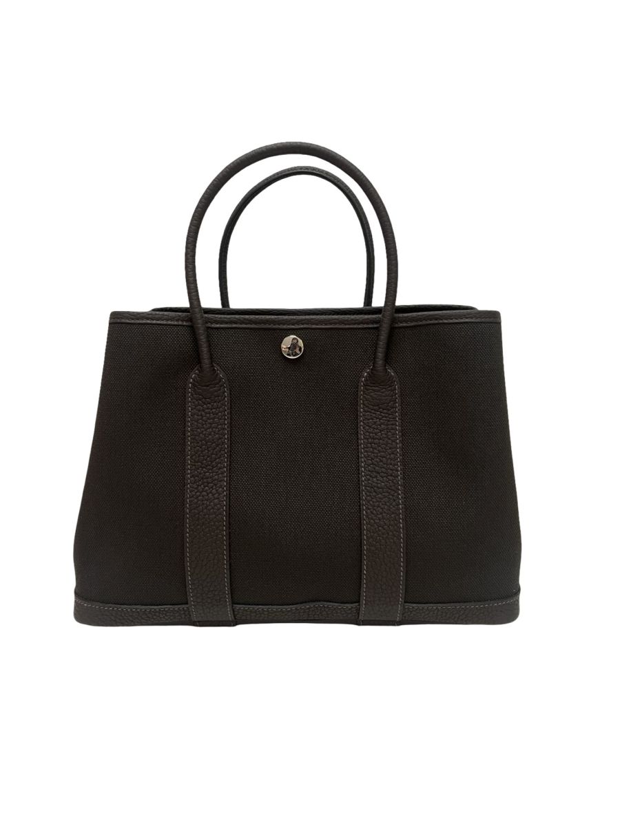 Hermes Garden Party 30 Dark Bronze & Ebene / Toile & Negonda