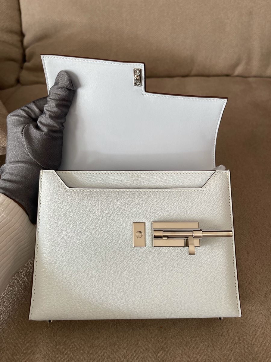 Hermes Mini Verrou Blue Brume Chevre - Image 12