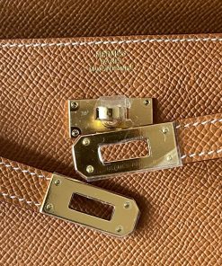 Alternative view of Hermes Kelly To Go Tressage Gold & Sesame / Epsom & Swift