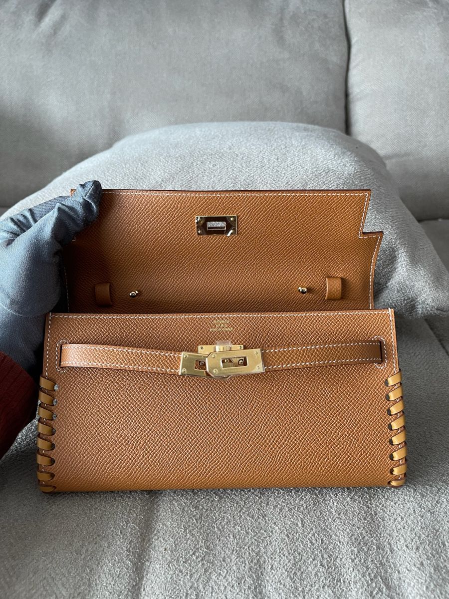 Hermes Kelly To Go Tressage Gold & Sesame / Epsom & Swift - Image 15