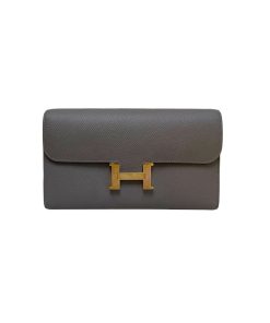 Hermes Constance Long Wallet Gris Asphalt Epsom