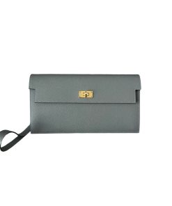 Hermes Kelly Pocket Long Wallet Gris Meyer Madame