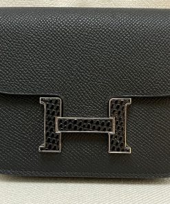 Alternative view of Hermes Constance Slim Black Epsom (Lizard Buckle)
