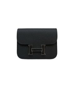 Hermes Constance Slim Black Epsom (Lizard Buckle)