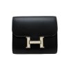 Hermes Constance Compact Wallet Black Swift