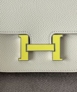 Alternative view of Hermes Constance Slim Nata Epsom (Jaune Citron Buckle)