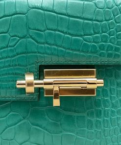Alternative view of Hermes Mini Verrou Vert Jade Alligator