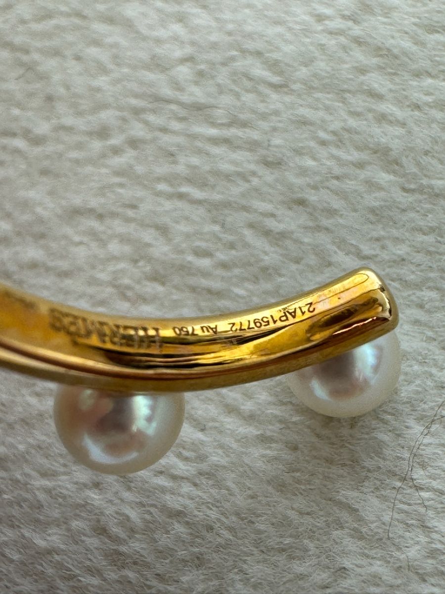 Hermes Pearl Chandra 18K Rose Gold Earring - Image 4